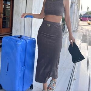 Brownish/gray long Strawberry Milk Mob skirt